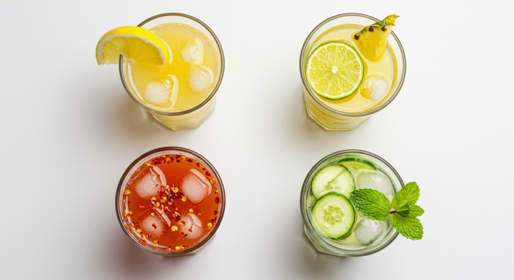 Four creative variations of Brazilian Mounjaro recipe including tropical spicy and iced versions